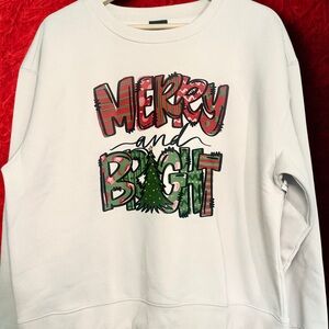 Merry and Bright Holiday Sweatshirt - Brand New - large Crewneck